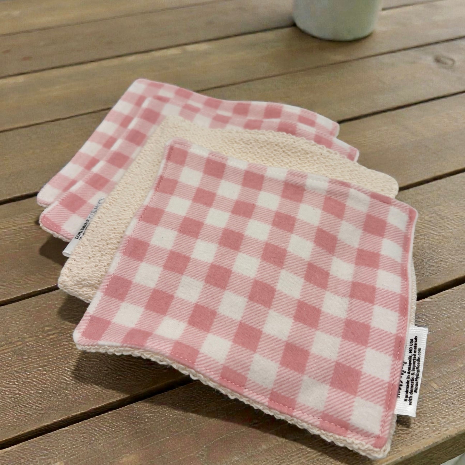 Wash Cloths - Minis - Gingham - Pink