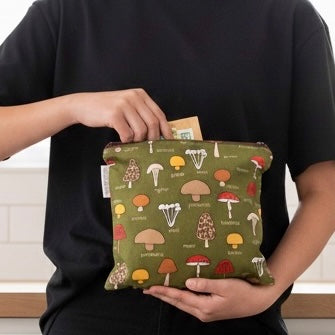 Sandwich Sized Reusable Zippered Bag Mushrooms
