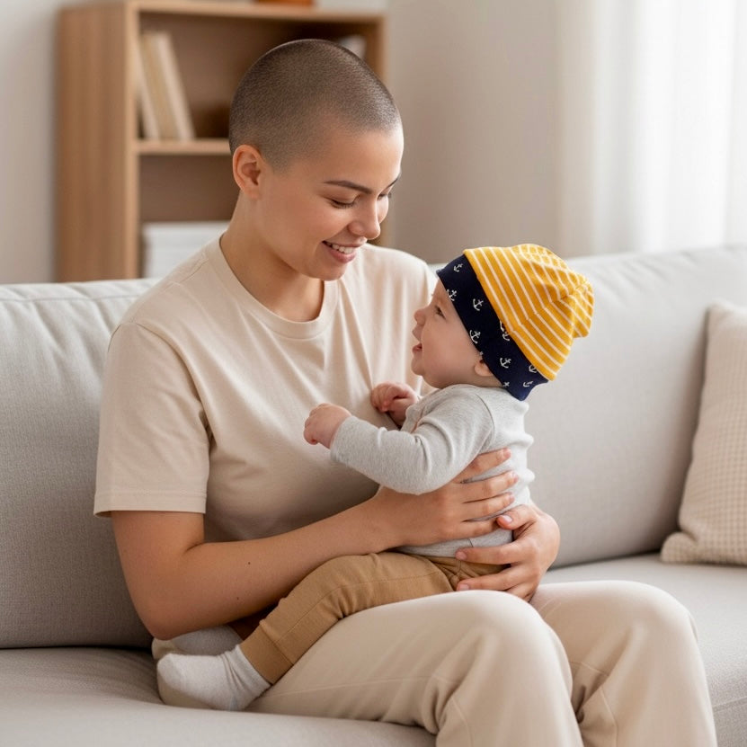 Beanie Hat in Little Kid: Anchors and Stripes