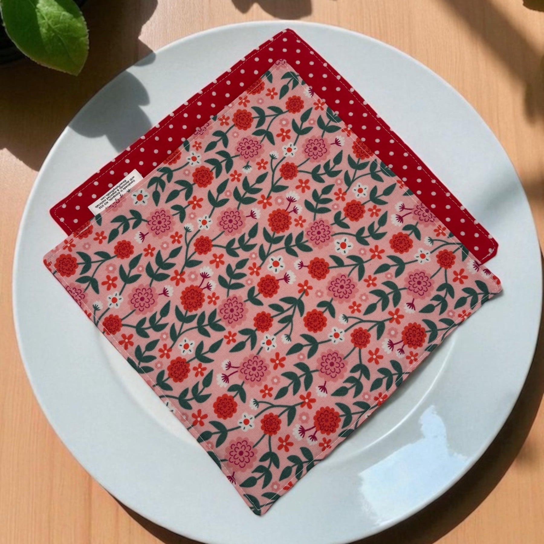 Reusable Napkins - Floral Red