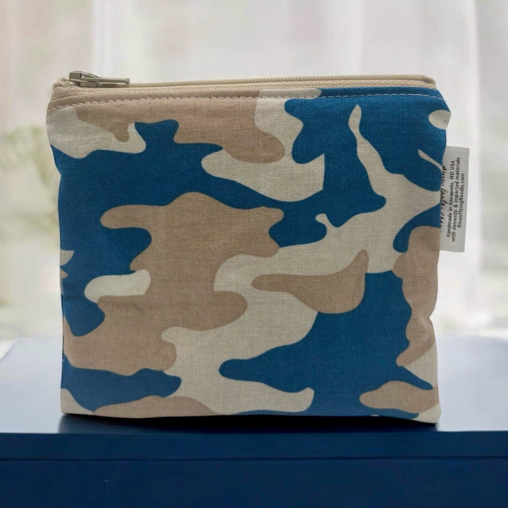 Toddler Sized Reusable Zippered Bag Camo Navy