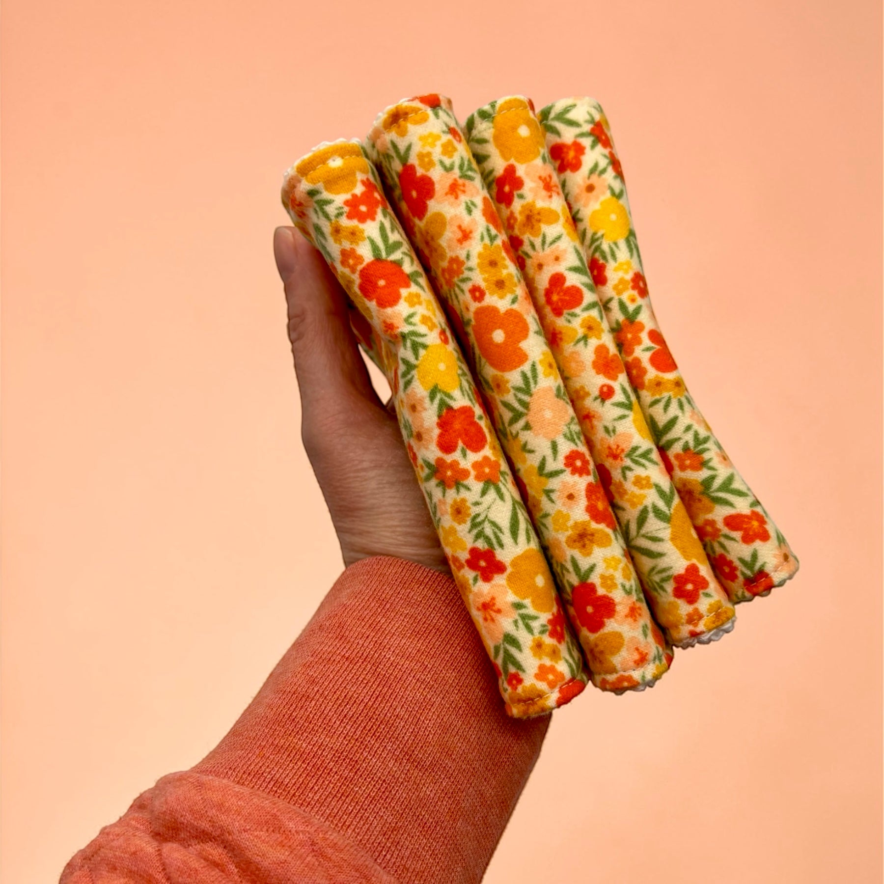 Wash Cloths - Minis - Floral on Yellow