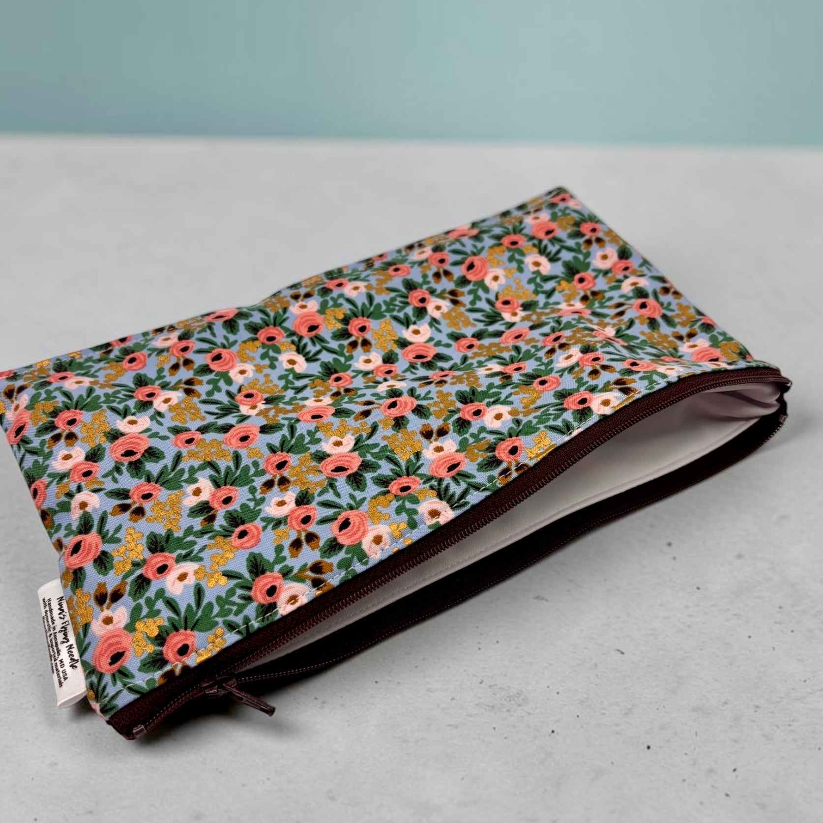 Travel Sized Wet Bag Floral with Gold