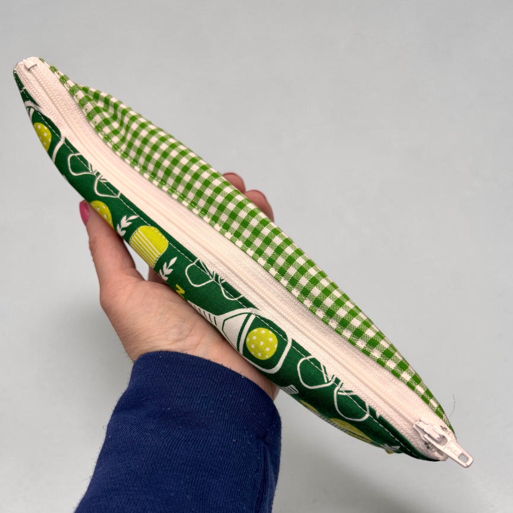 Regular Sized Reusable Straw/Utensil Wet Bag Pickleball Gingham Combo