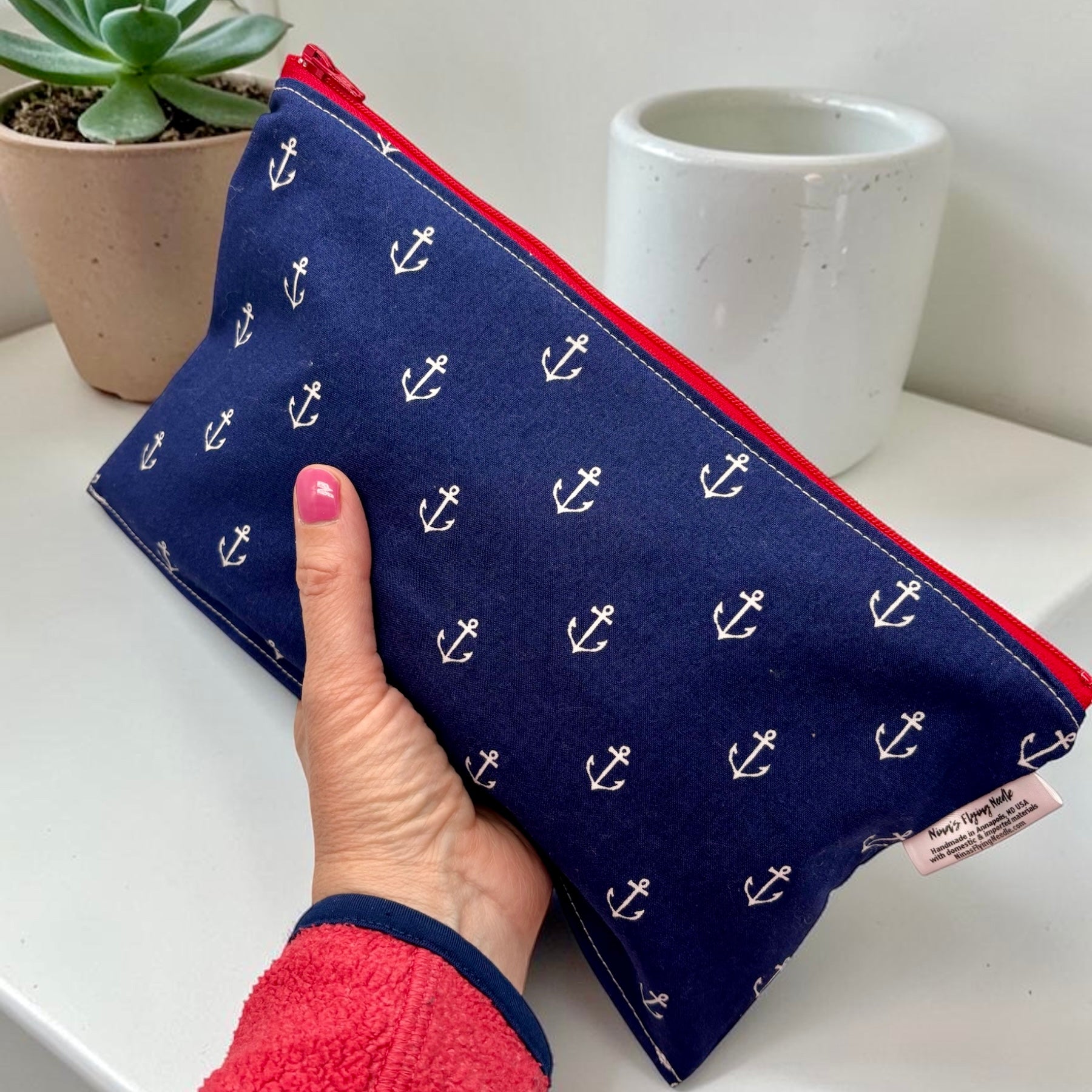 Travel Sized Wet Bag Anchors on Navy
