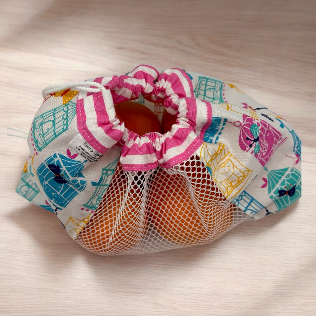 Medium Produce Bag Song Birds and Butterflies