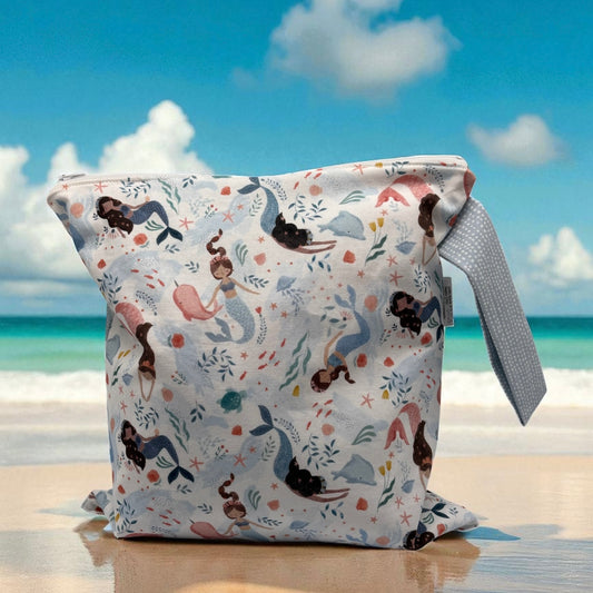Large Wet Bag with Handle Mermaids and Narwhales