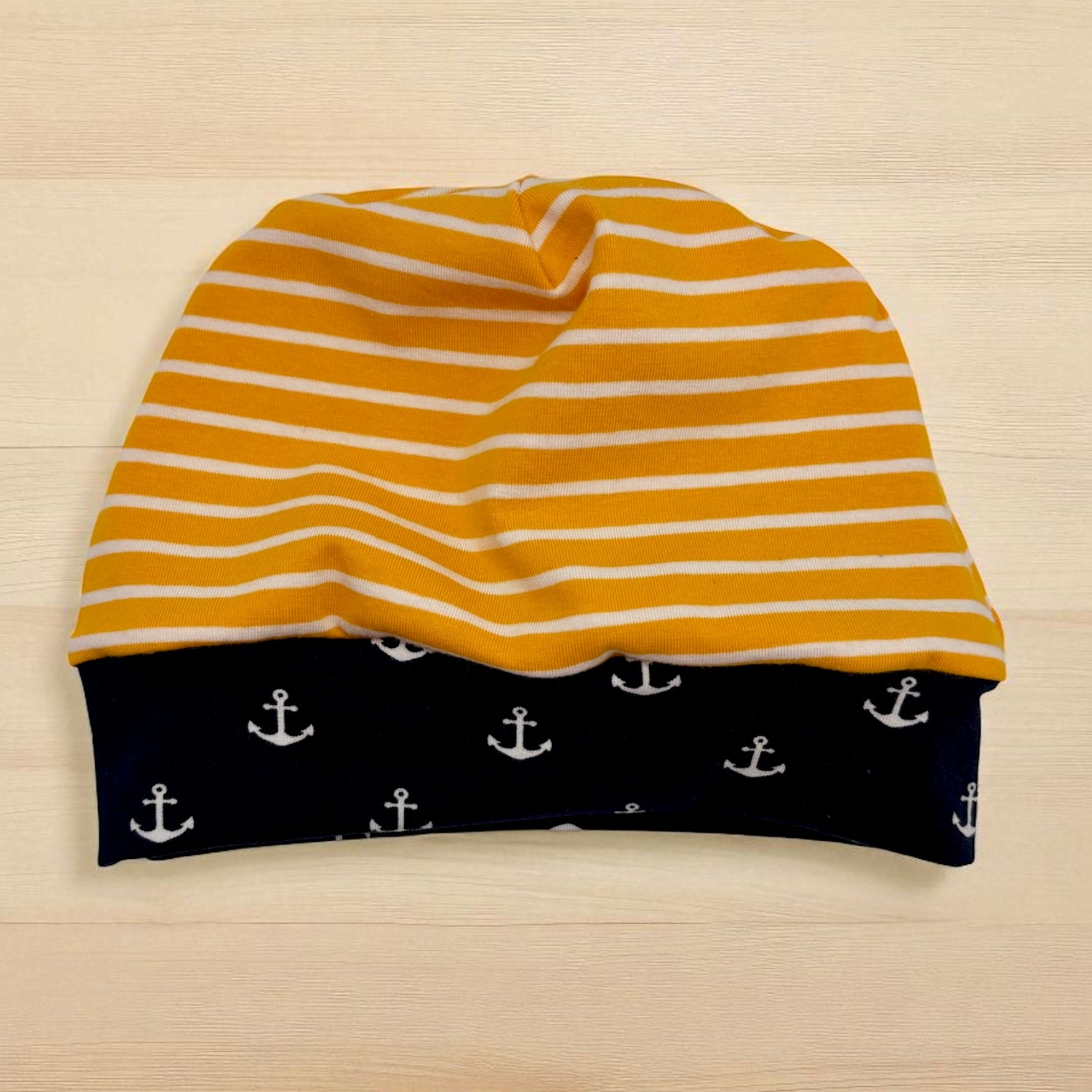Beanie Hat in Little Kid: Anchors and Stripes