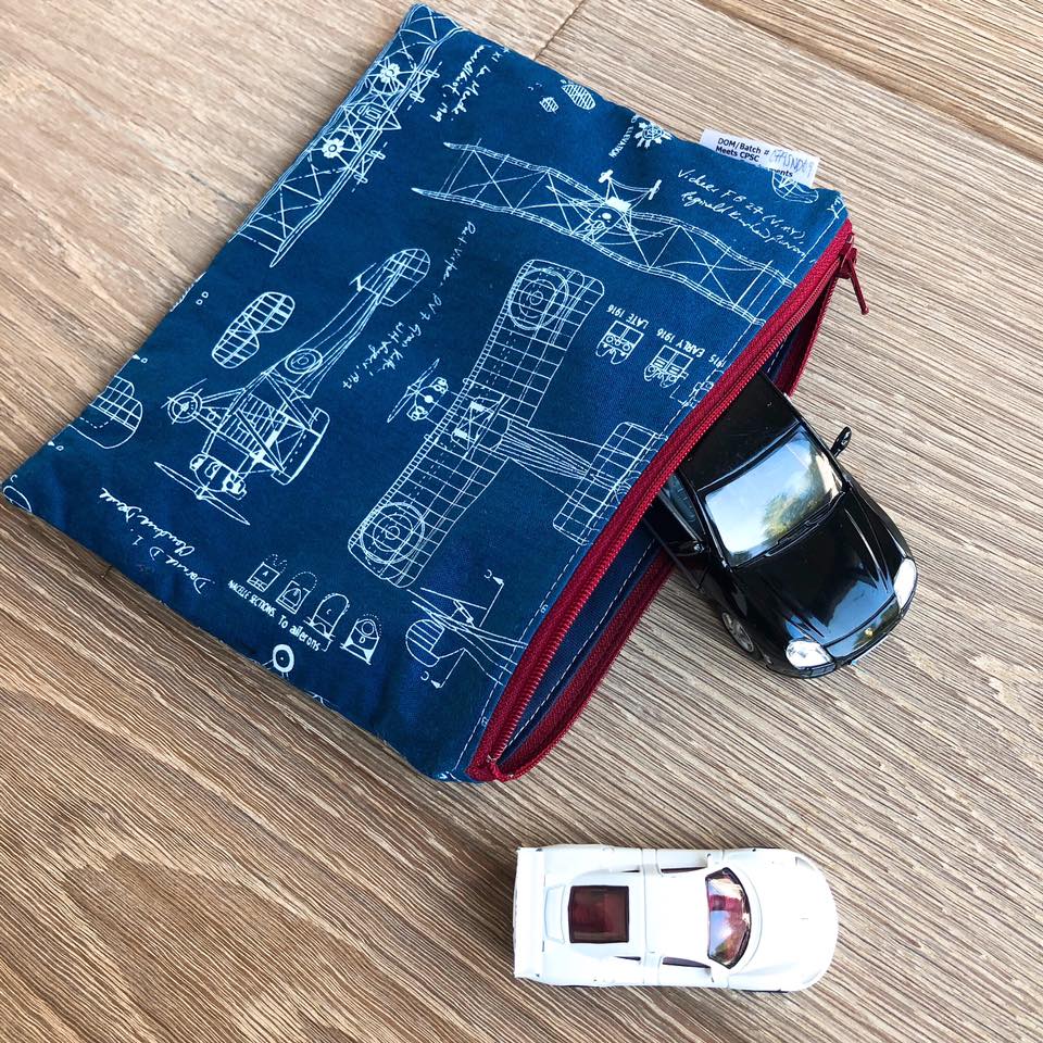 Sandwich Sized Reusable Zippered Bag Animals in Flower Wreaths