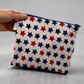 Sandwich Sized Reusable Zippered Bag Stars Red and Blue