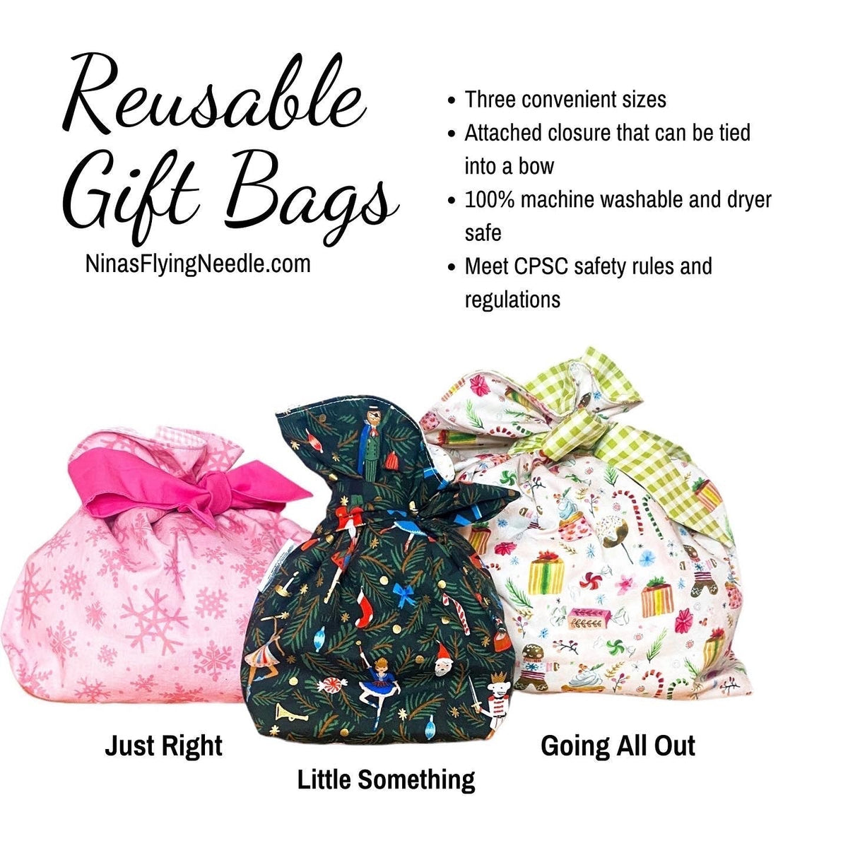 Going All Out Gift Bag - Golden Christmas Trees