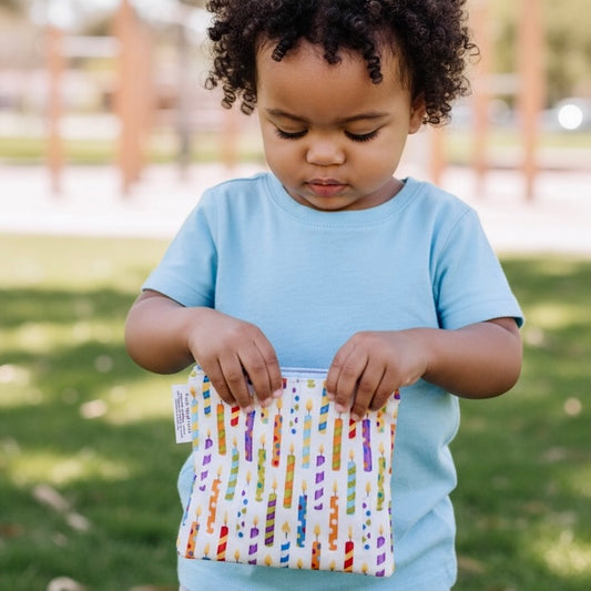 Toddler Sized Reusable Zippered Bag Birthday Candles
