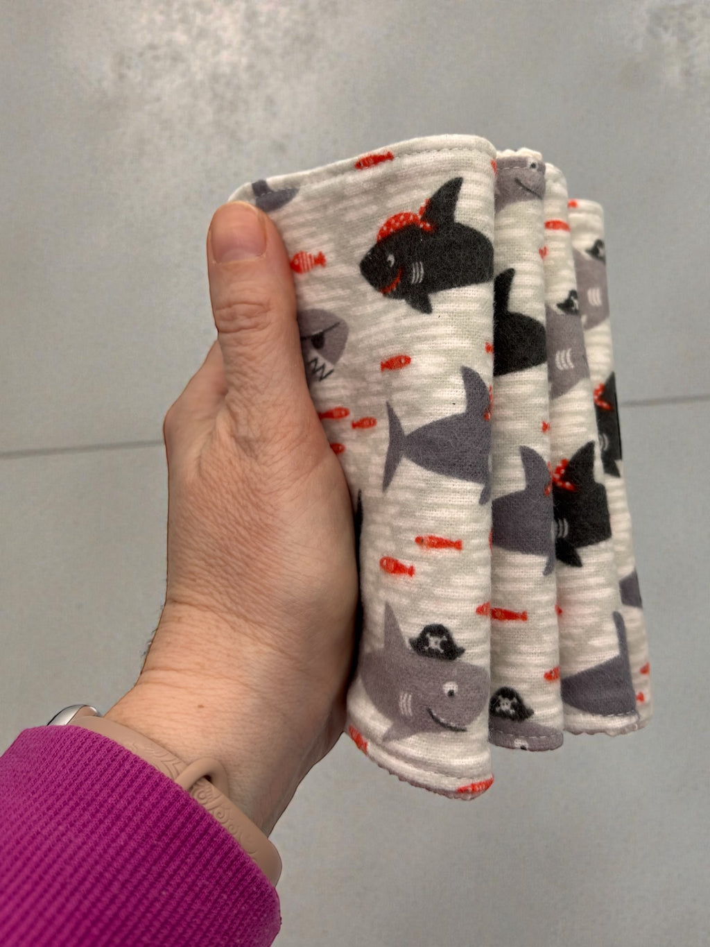 Wash Cloths - Minis - Pirate Sharks