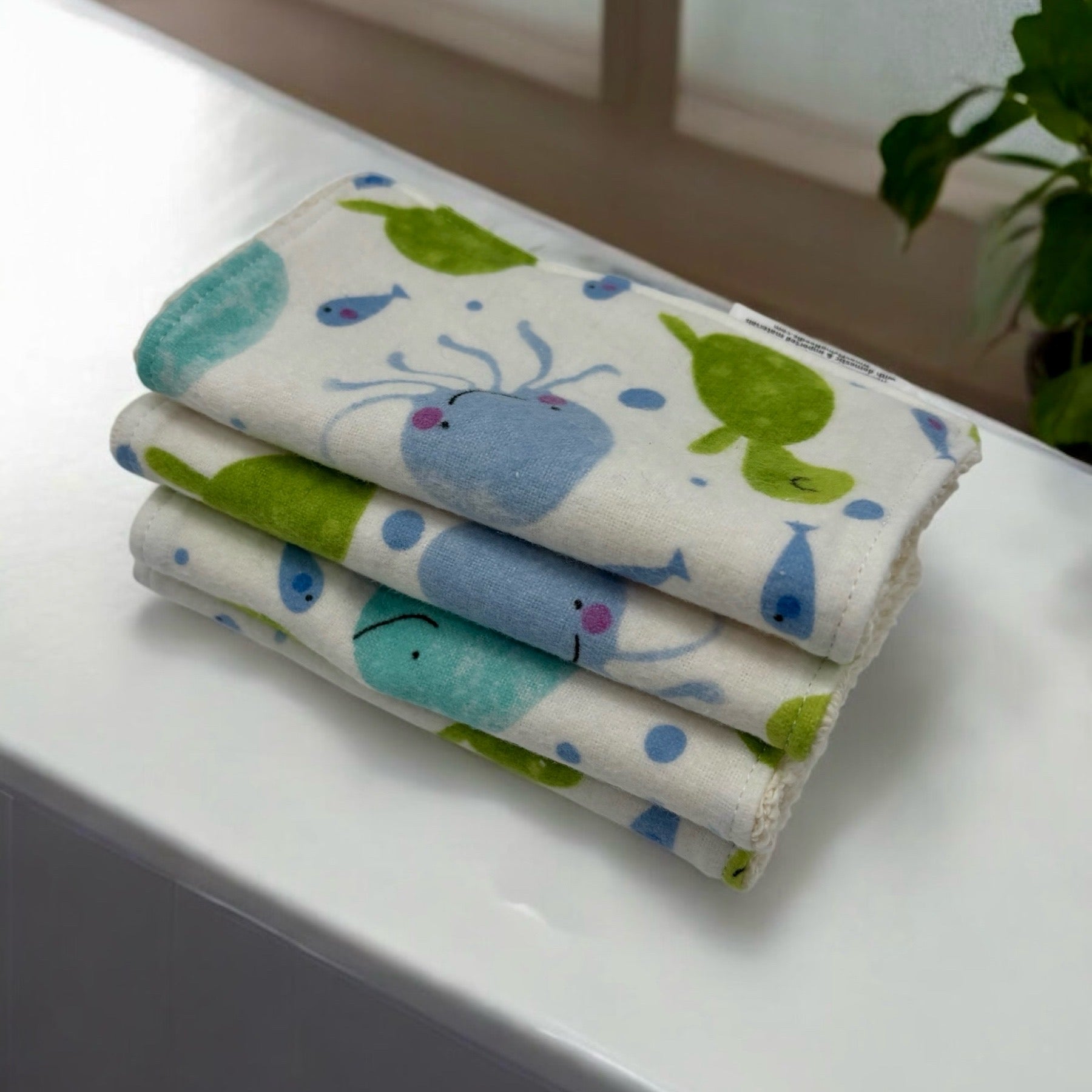 Wash Cloths - Minis - Turtles, Whales and Jellyfish