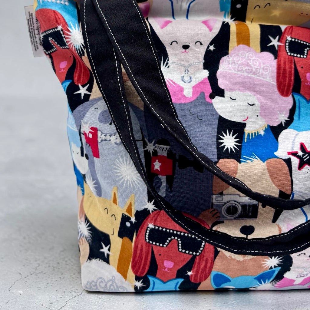 Children's Library Sized Reversible Tote Dogs Paparazzi