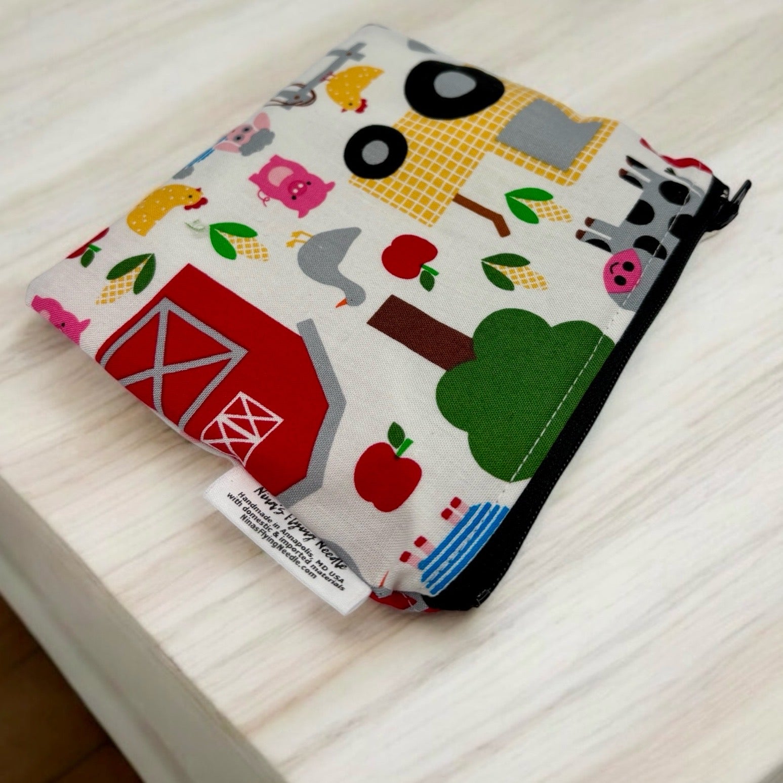 Toddler Sized Reusable Zippered Bag Farm Life