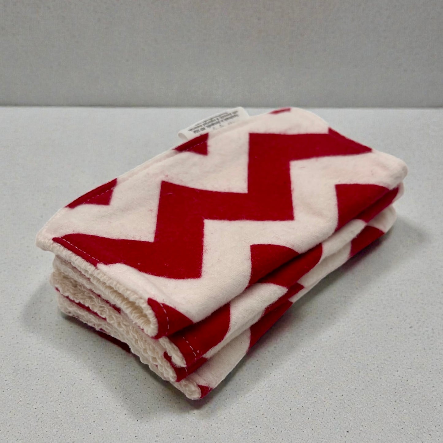 Wash Cloths - Minis - Chevron Red and White