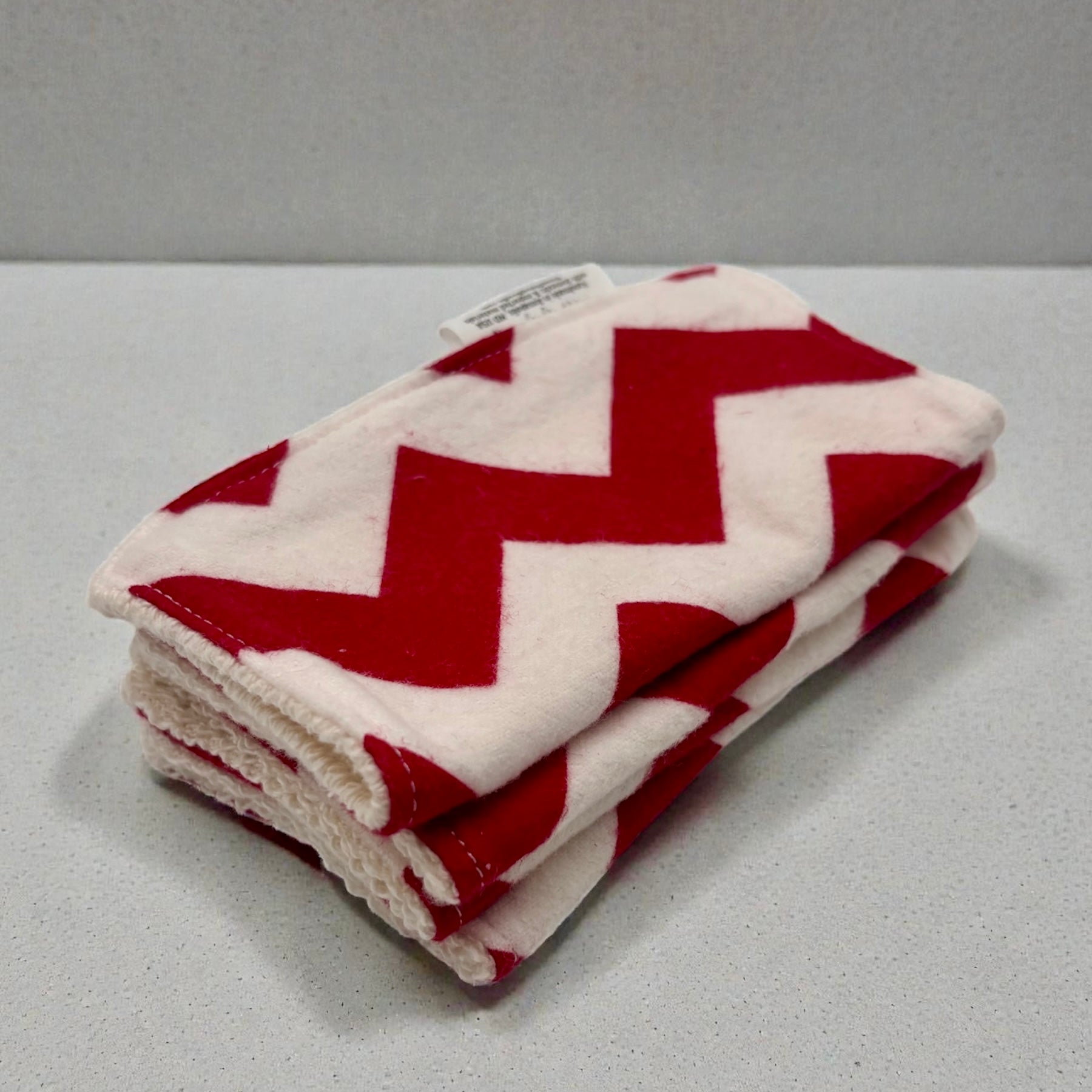 Wash Cloths - Minis - Chevron Red and White