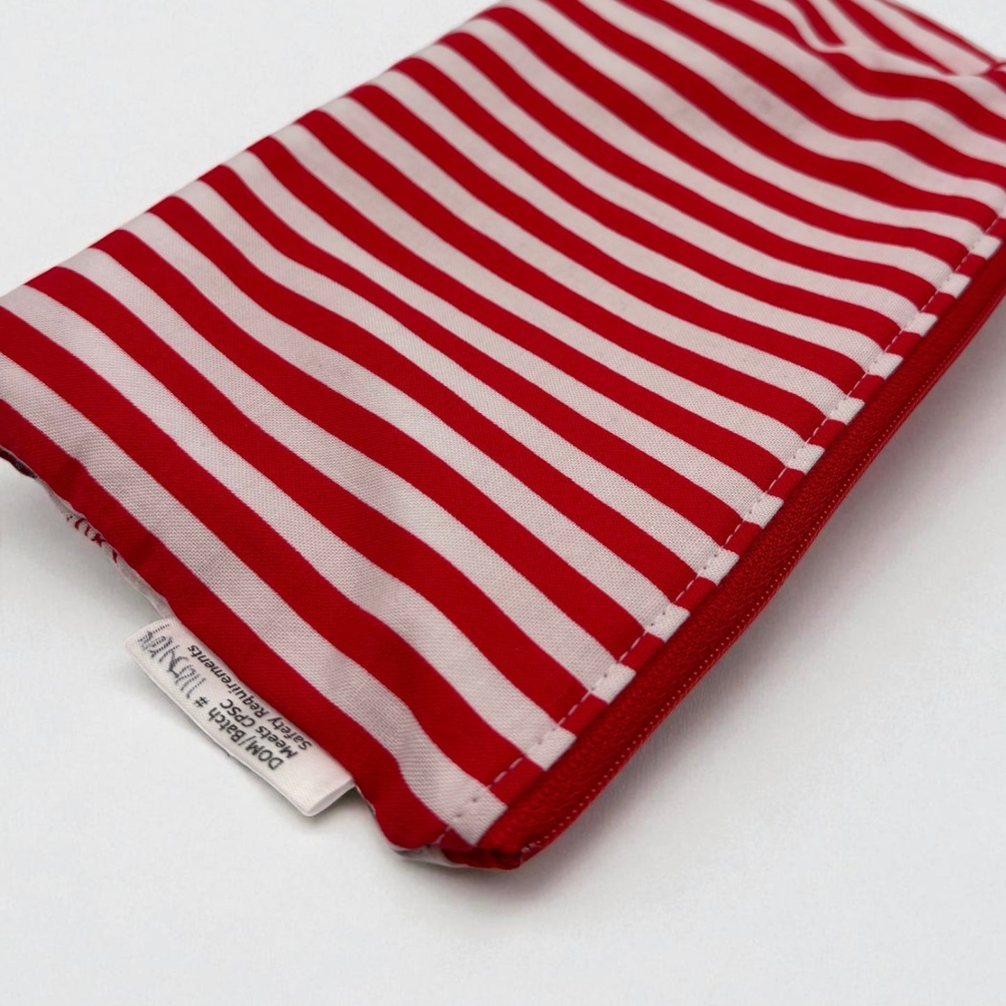 Snack Sized Reusable Zippered Bag Baseball and Stripe Combo
