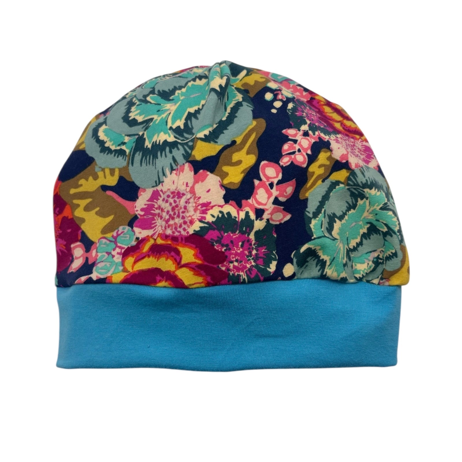Beanie Hat in Little Kid: Floral with Teal