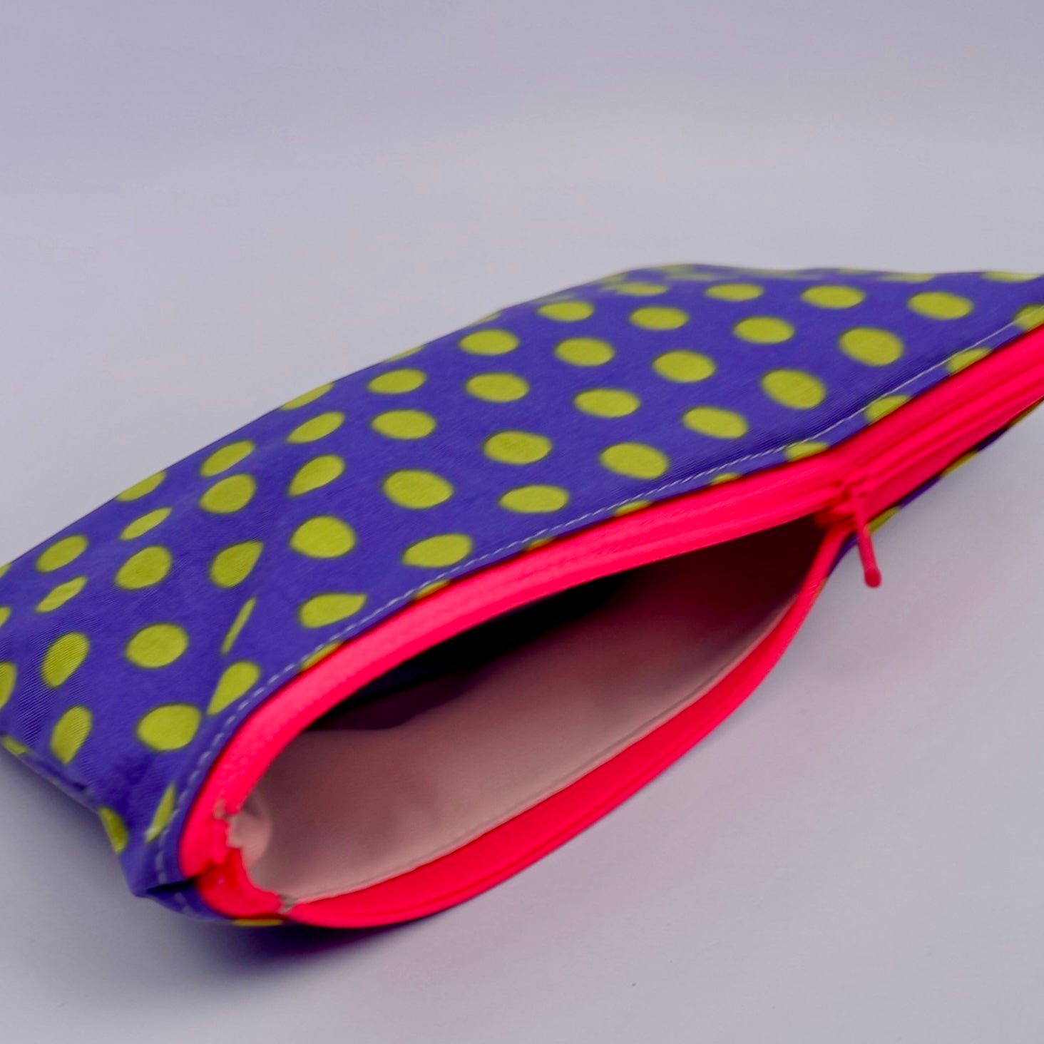Knick Knack Sized Reusable Zippered Bag Dots on Purple