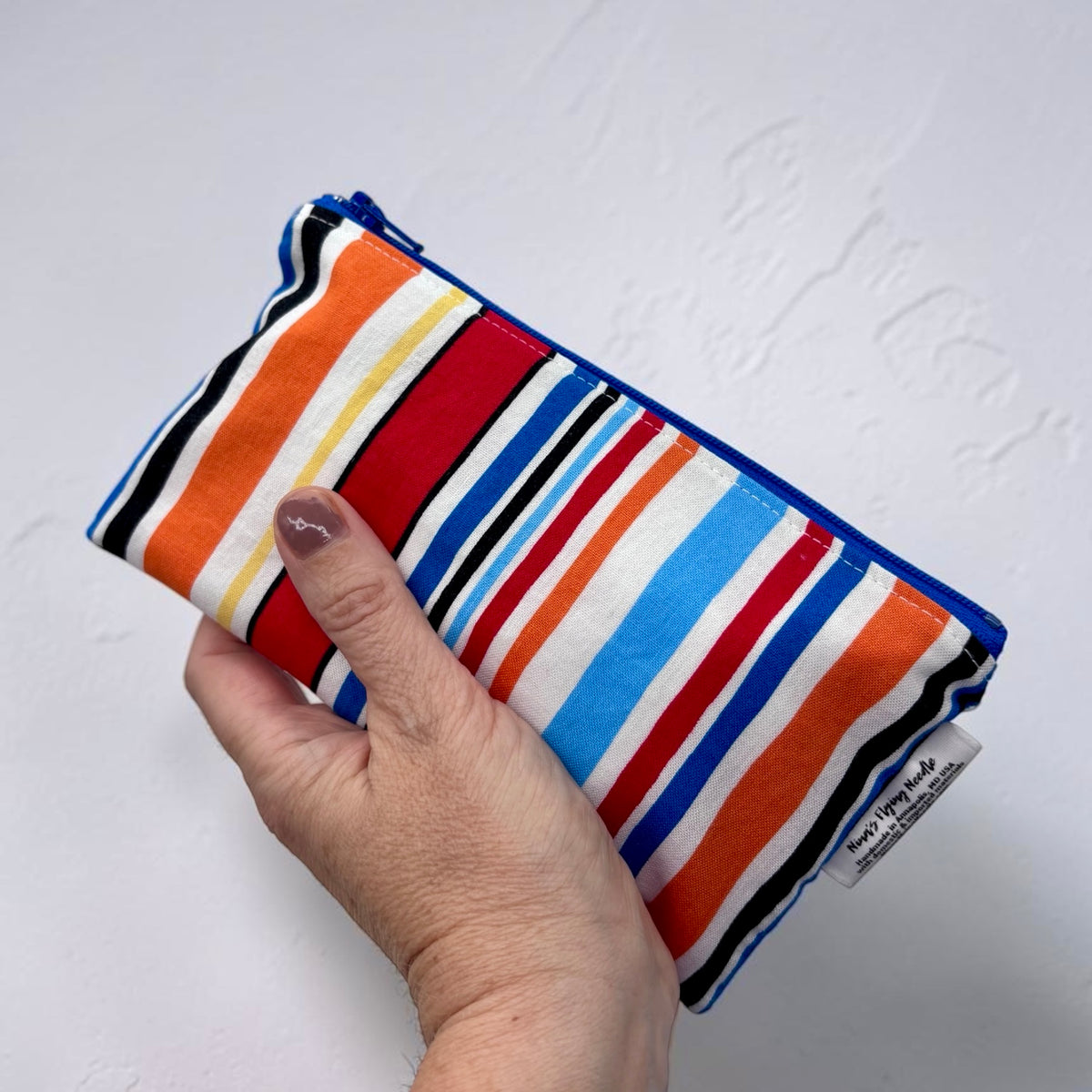 Knick Knack Sized Reusable Zippered Bag Stripes Block Colorful