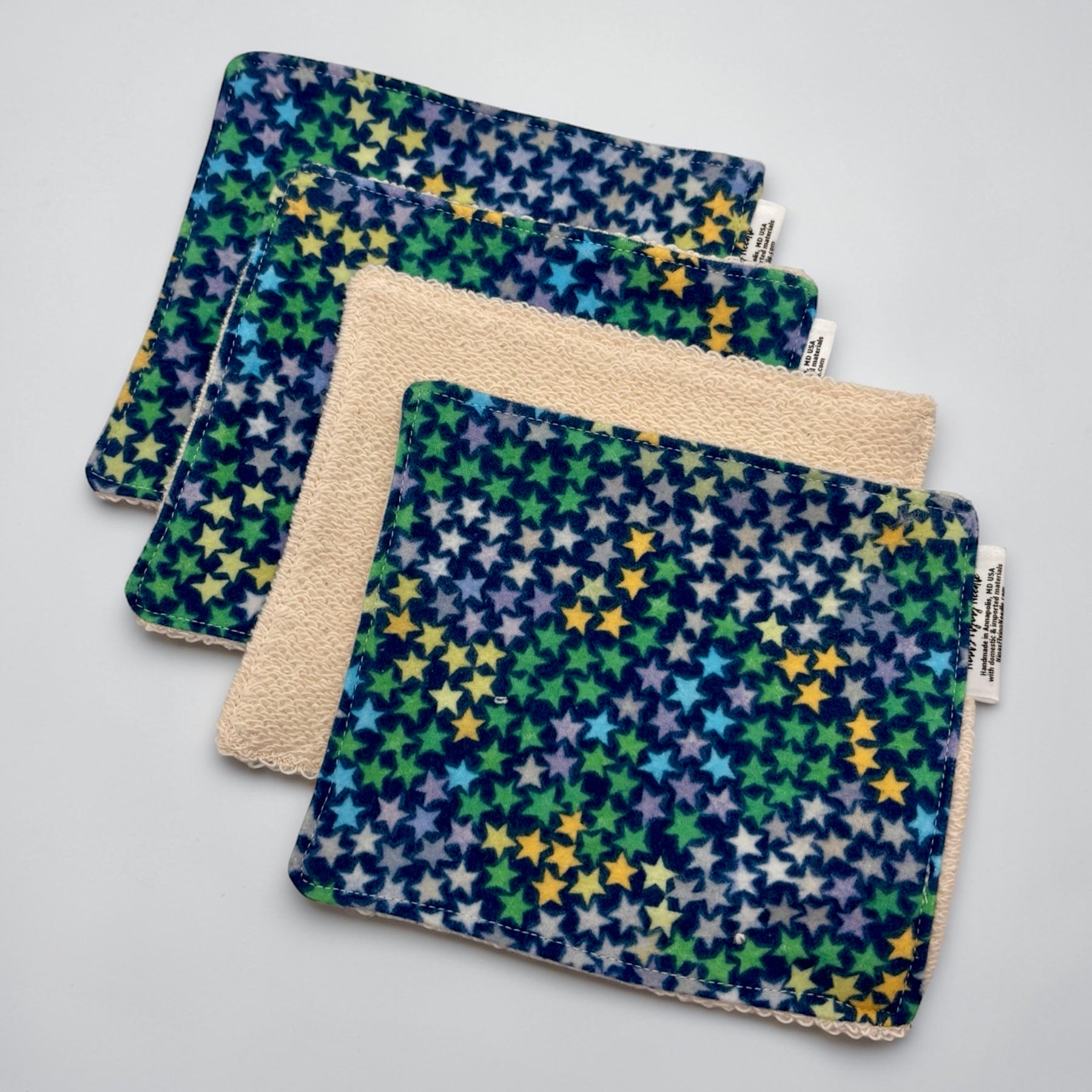 Wash Cloths - Minis - Stars on Blue