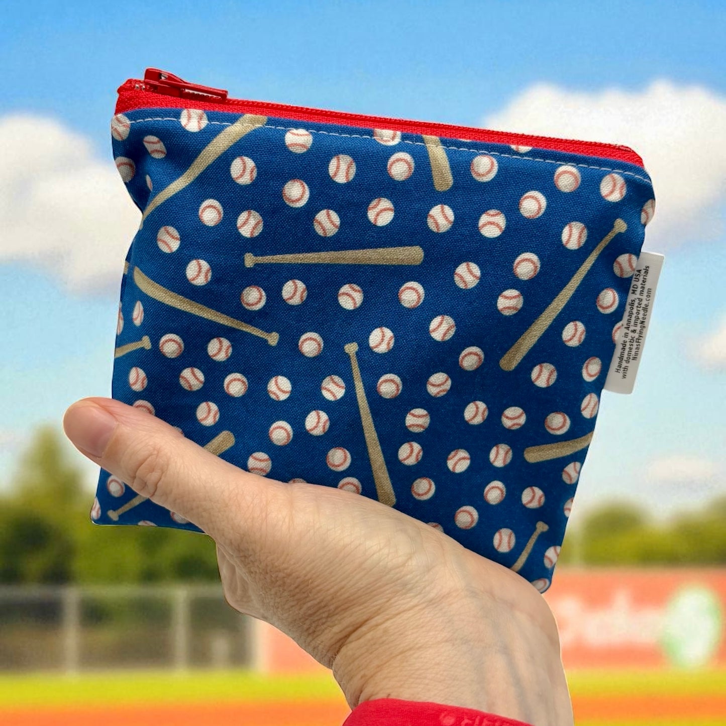 Toddler Sized Reusable Zippered Bag Baseball
