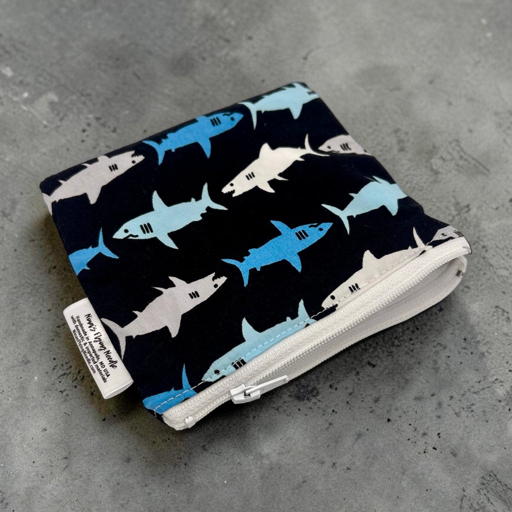 Toddler Sized Reusable Zippered Bag Sharks