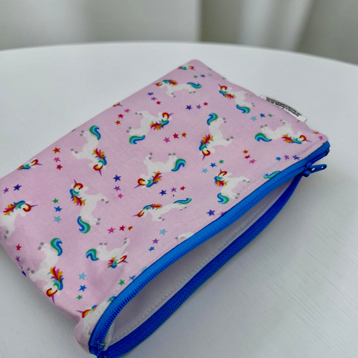 Snack Sized Reusable Zippered Bag Unicorns Rainbow