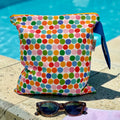 Large Wet Bag with Handle Dots Colorful