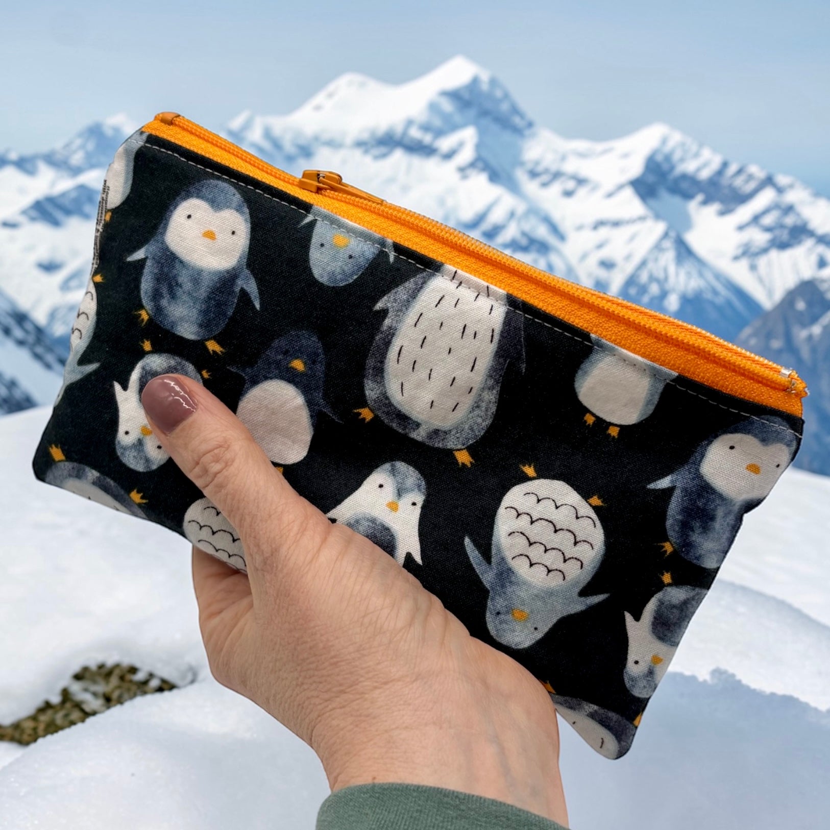 Knick Knack Sized Reusable Zippered Bag Penguins