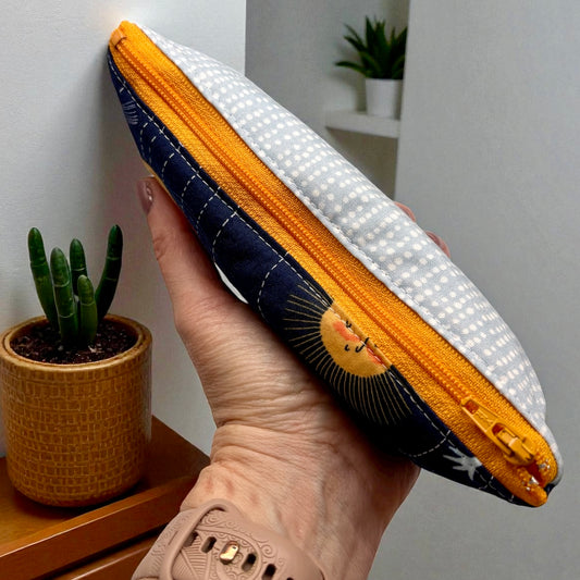 Knick Knack Sized Reusable Zippered Bag Planet / Dot Combo