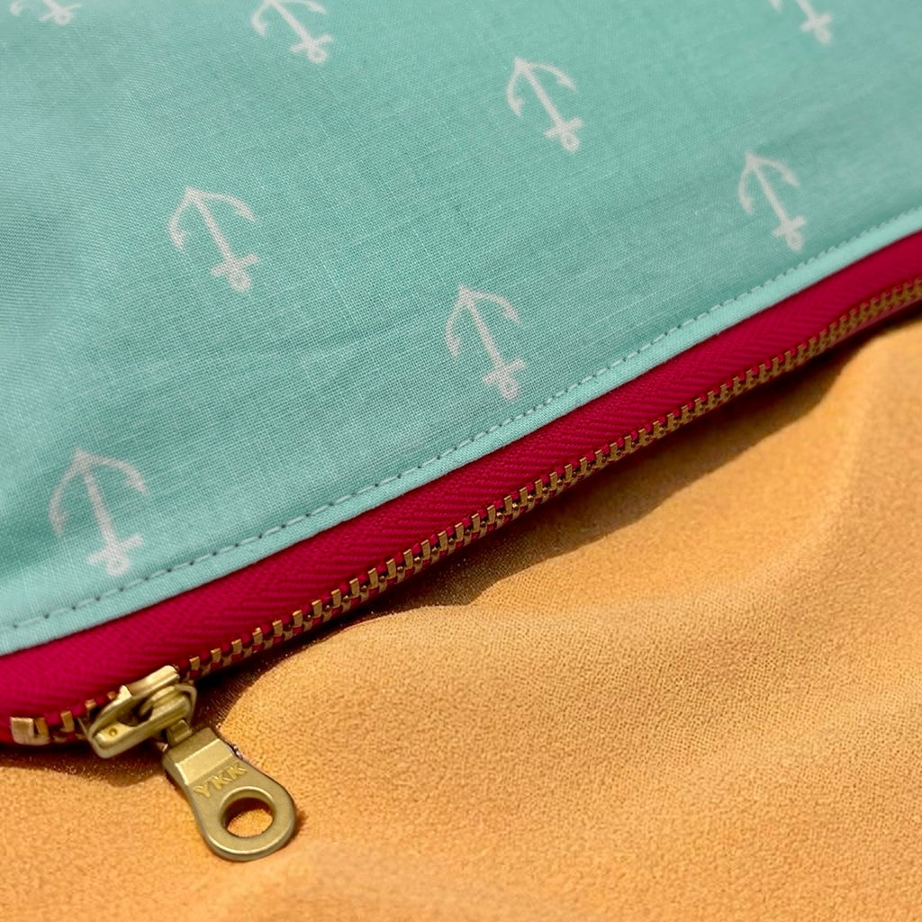 Travel Sized Wet Bag Anchors with Gold Metal Zipper