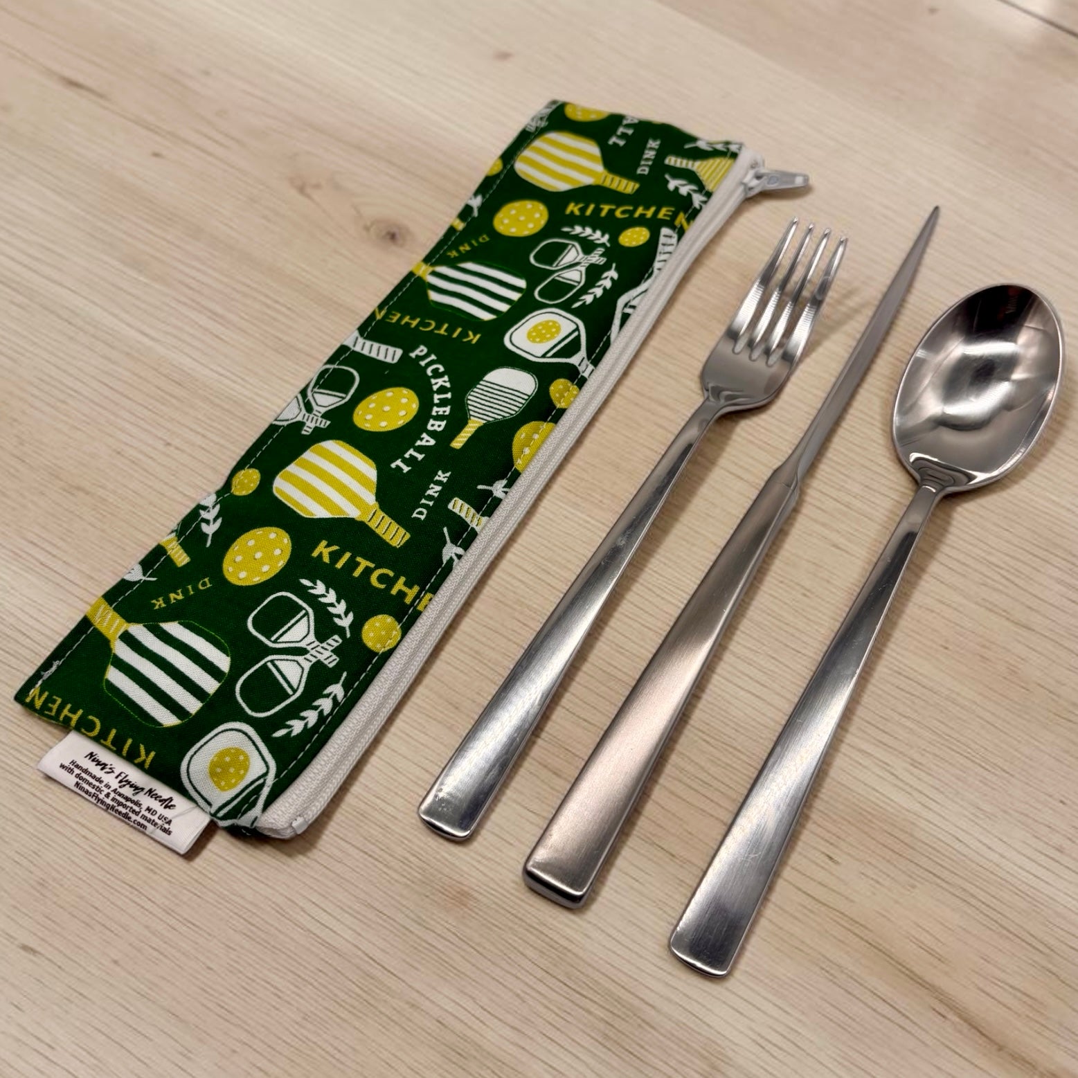 Regular Sized Reusable Straw/Utensil Wet Bag Pickleball