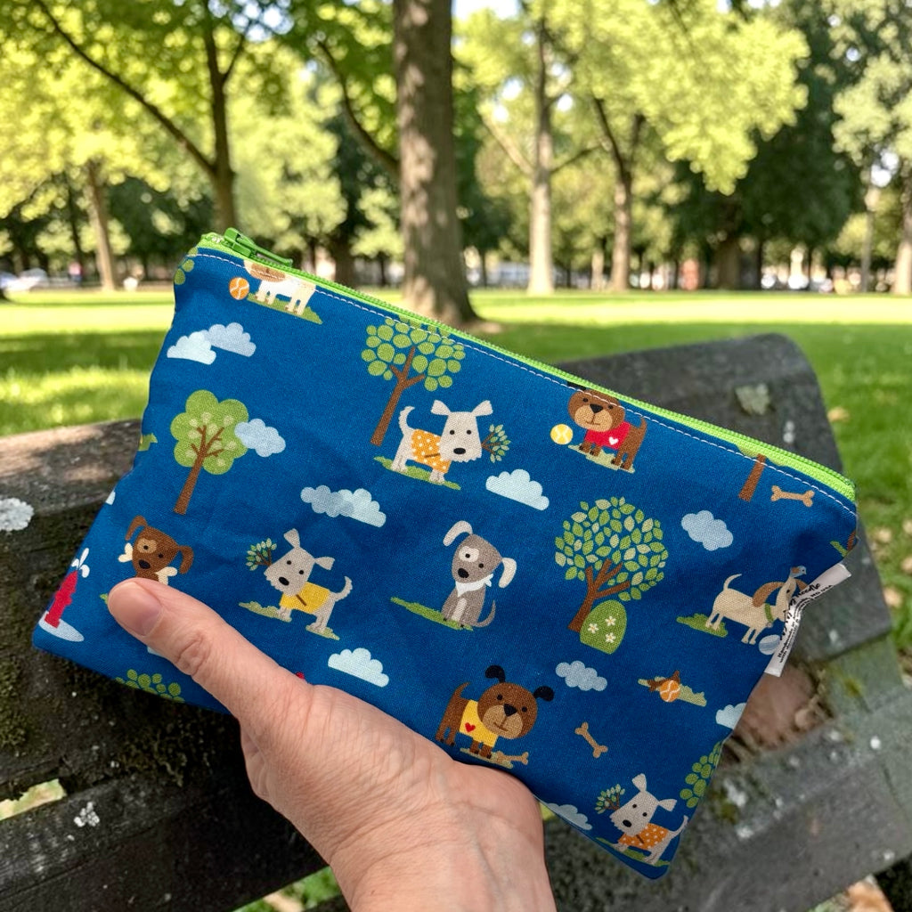 Snack Sized Reusable Zippered Bag Dogs in the Park