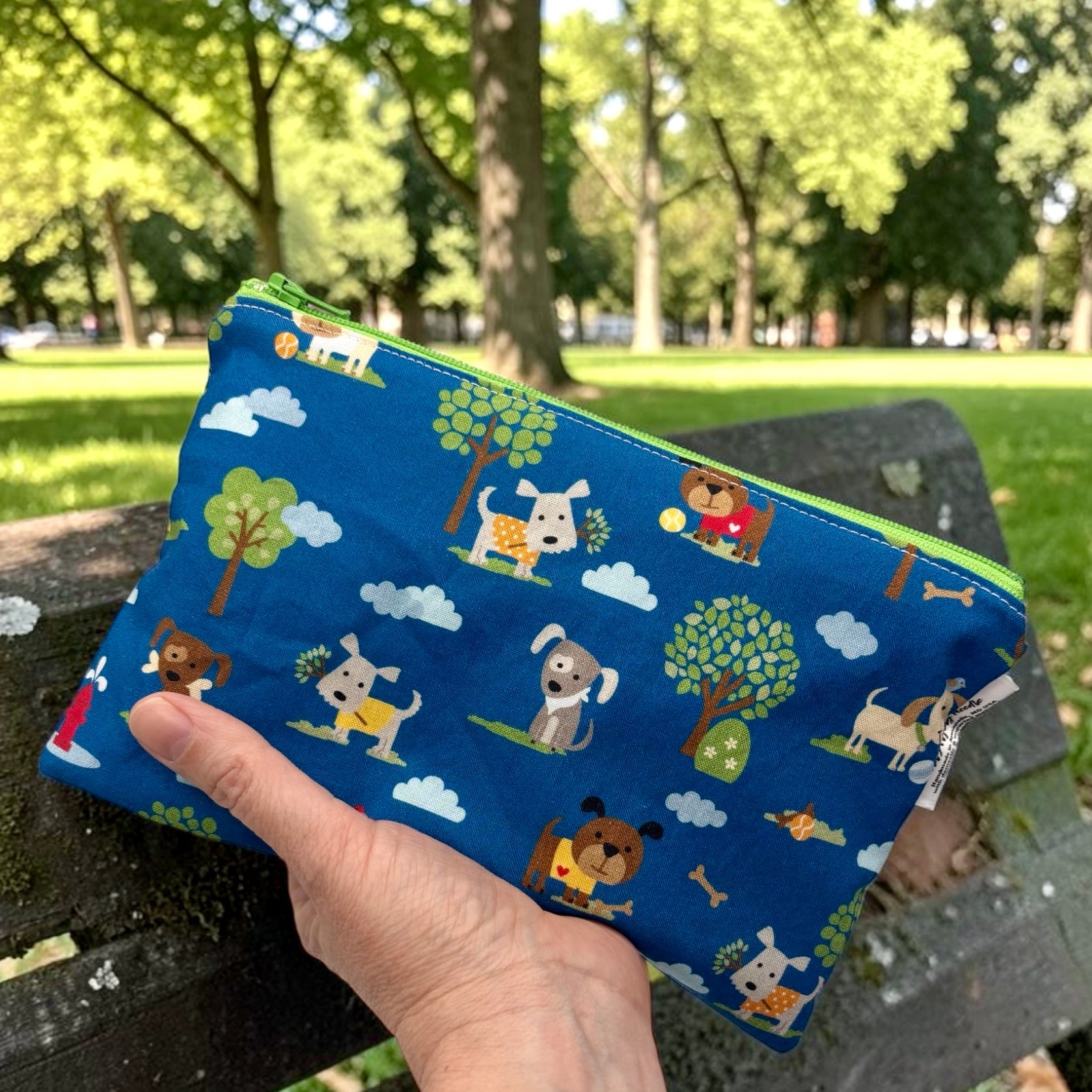 Snack Sized Reusable Zippered Bag Dogs in the Park