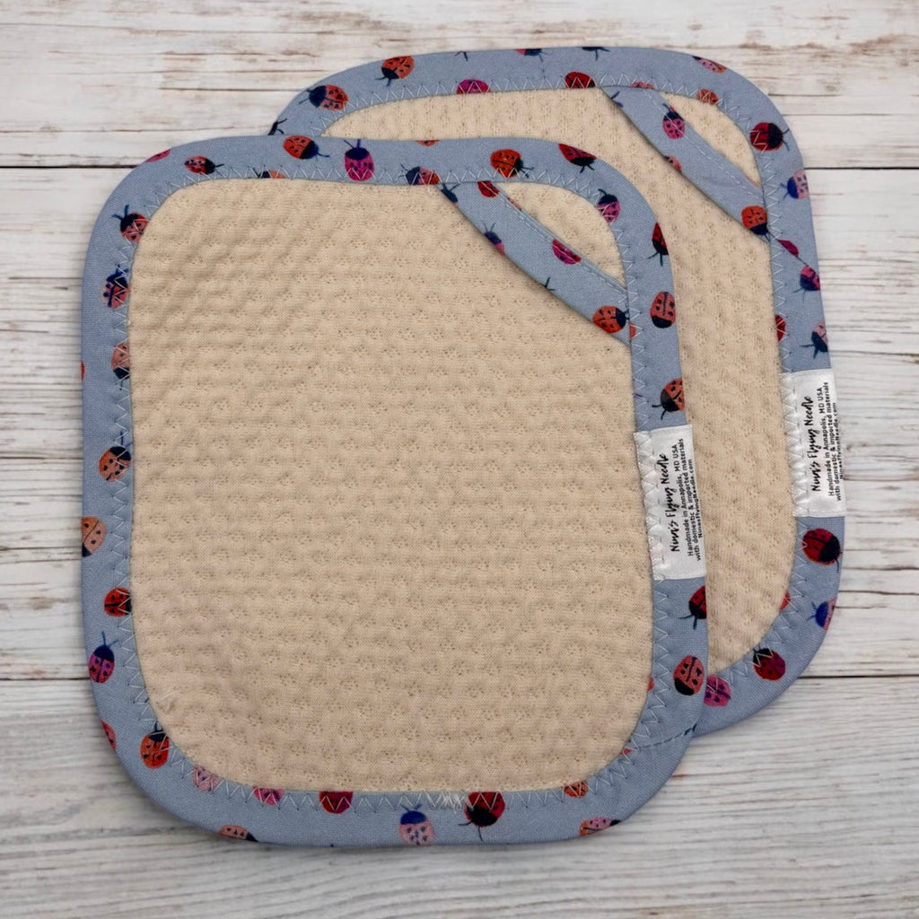 Set of 2 TINY Reusable Paper Towels - Ladybugs