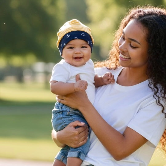 Beanie Hat in Little Kid: Anchors and Stripes