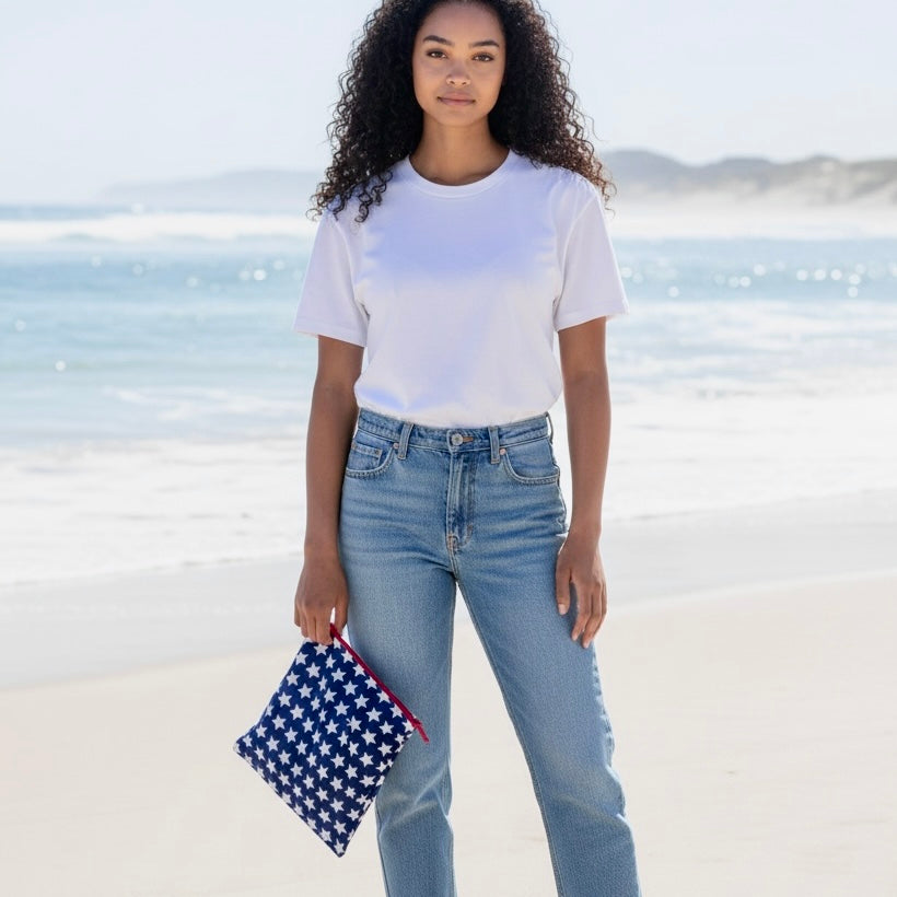 Medium Sized Wet Bag Stars on Navy