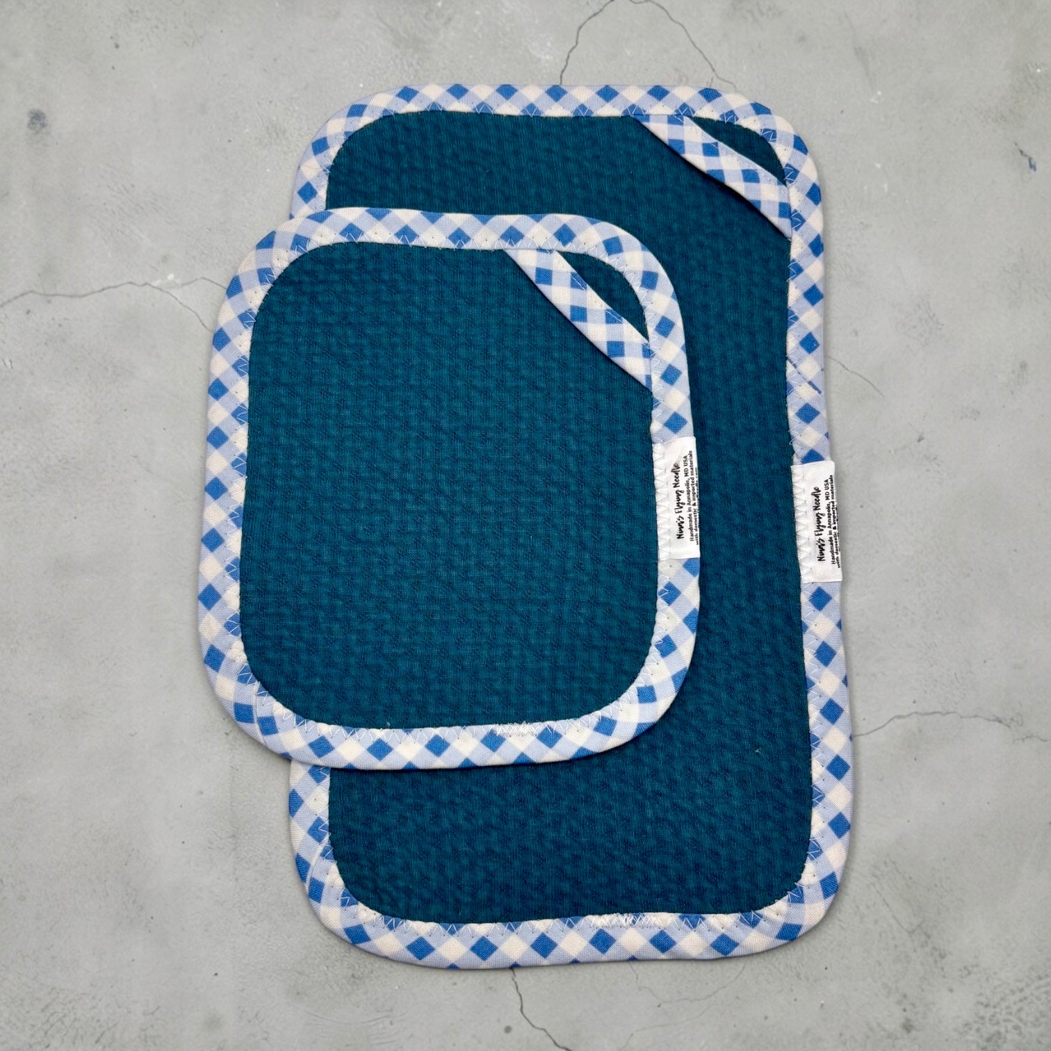 Combo Set of 2 Paper Towels - Gingham Blue on Blue