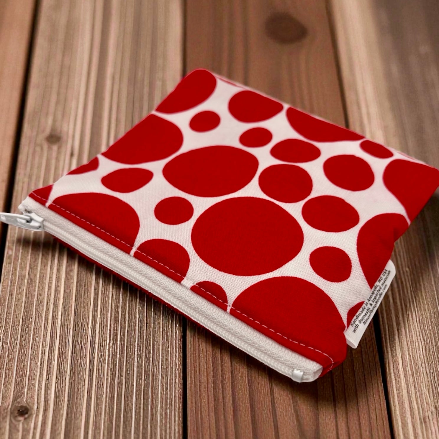 Toddler Sized Reusable Zippered Bag Dots All Over