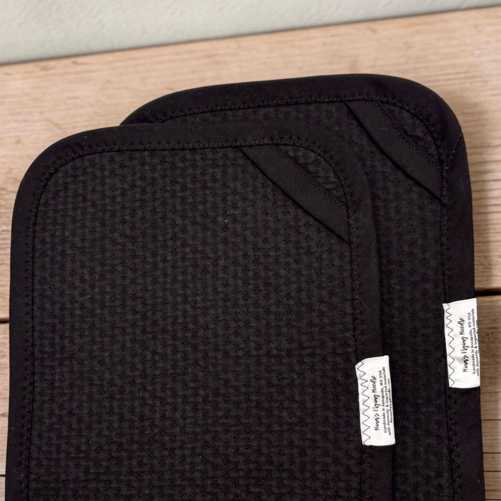 Set of 2 Reusable STANDARD Paper Towels - Solid Black on Black