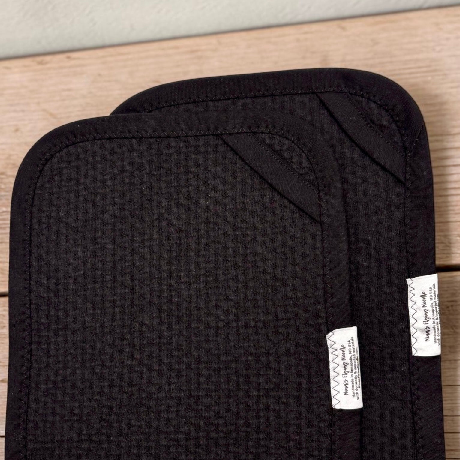 Set of 2 Reusable STANDARD Paper Towels - Solid Black on Black
