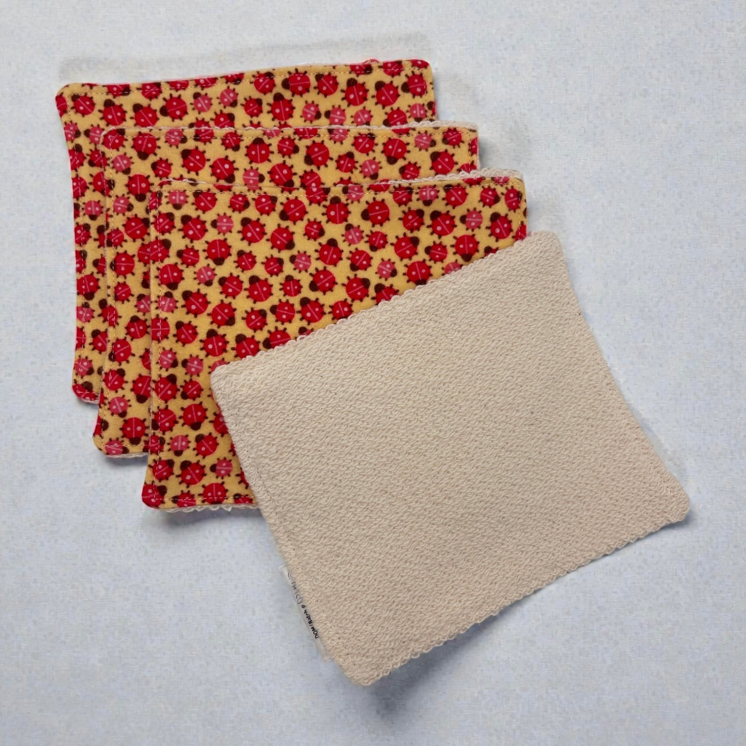 Wash Cloths - Minis - Ladybugs