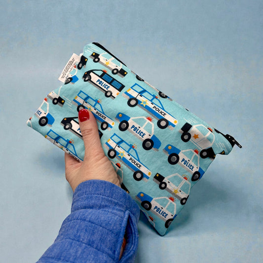 Snack Sized Reusable Zippered Bag Police Cars