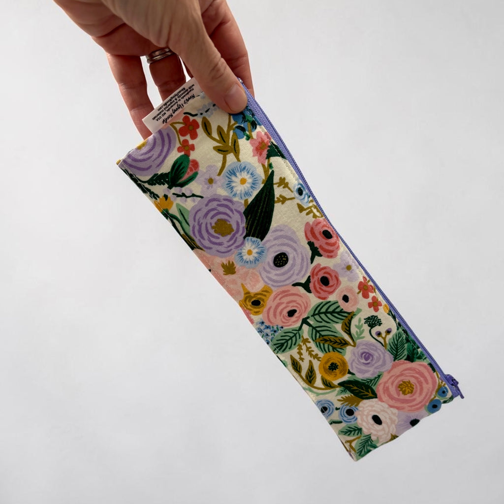 Regular Sized Reusable Straw/Utensil Wet Bag Floral Pastel Rifle Paper Co.
