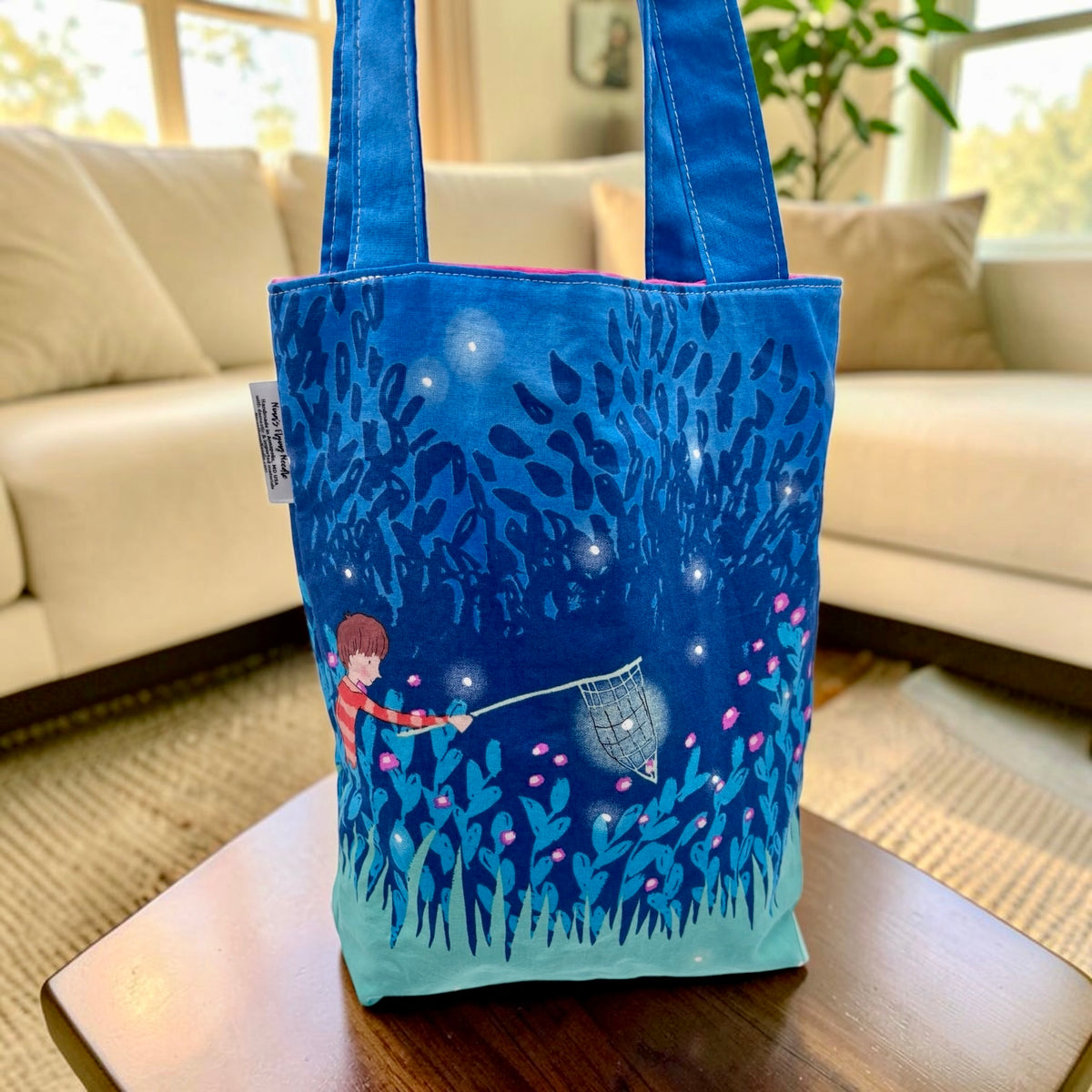 Toddler Sized Reversible Tote Fireflies