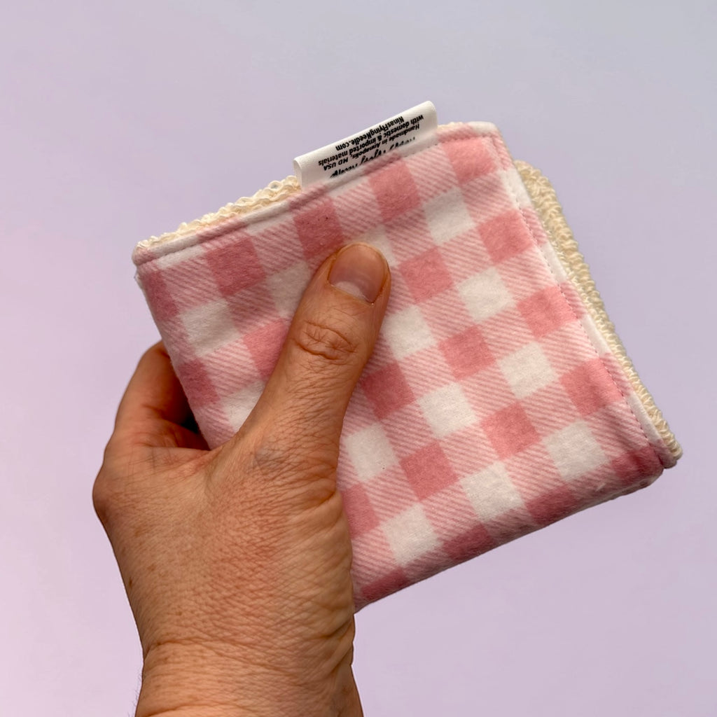 Wash Cloth - Regular - Gingham Pink