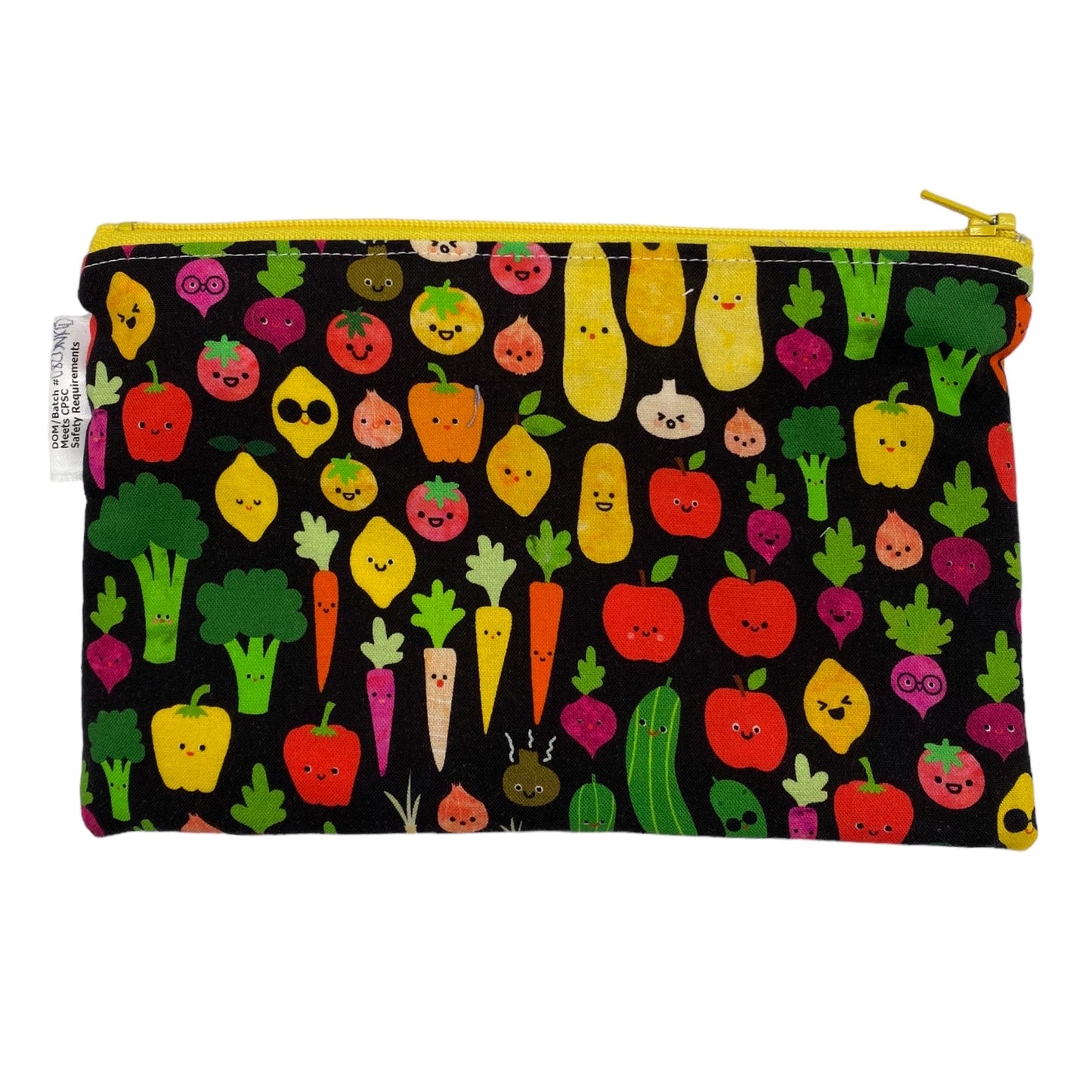 Snack Sized Reusable Zippered Bag Produce Smiling